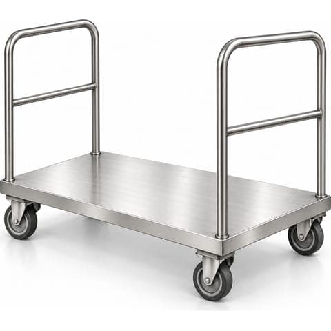 Double-handle platform trolley made by Neelansh Equipments & Machines, Pune
