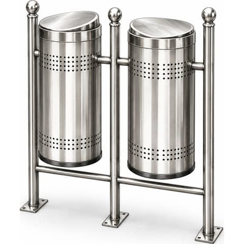 Perforated dustbin with stand made by Neelansh Equipments & Machines, Pune