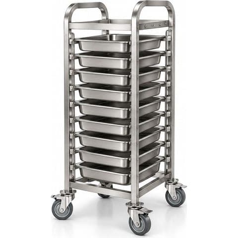 SS pan trolley made by Neelansh Equipments & Machines, Pune