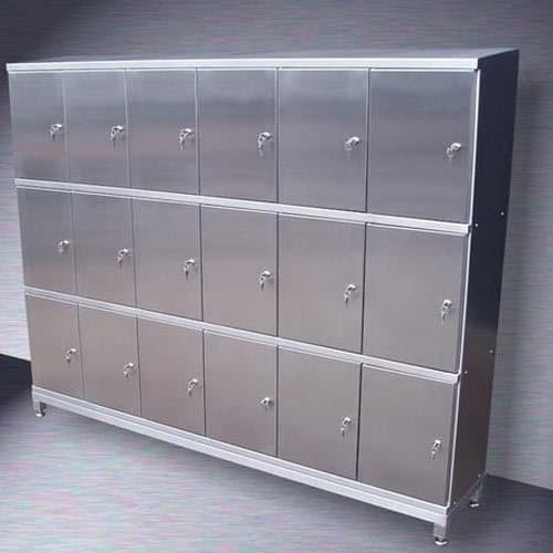 Stainless steel personal locker with 18 compartments