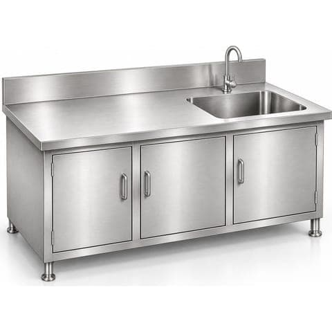 Table with sink unit made by Neelansh Equipments & Machines, Pune