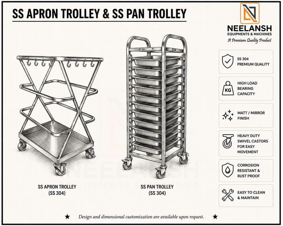 SS Apron & Pan Trolley