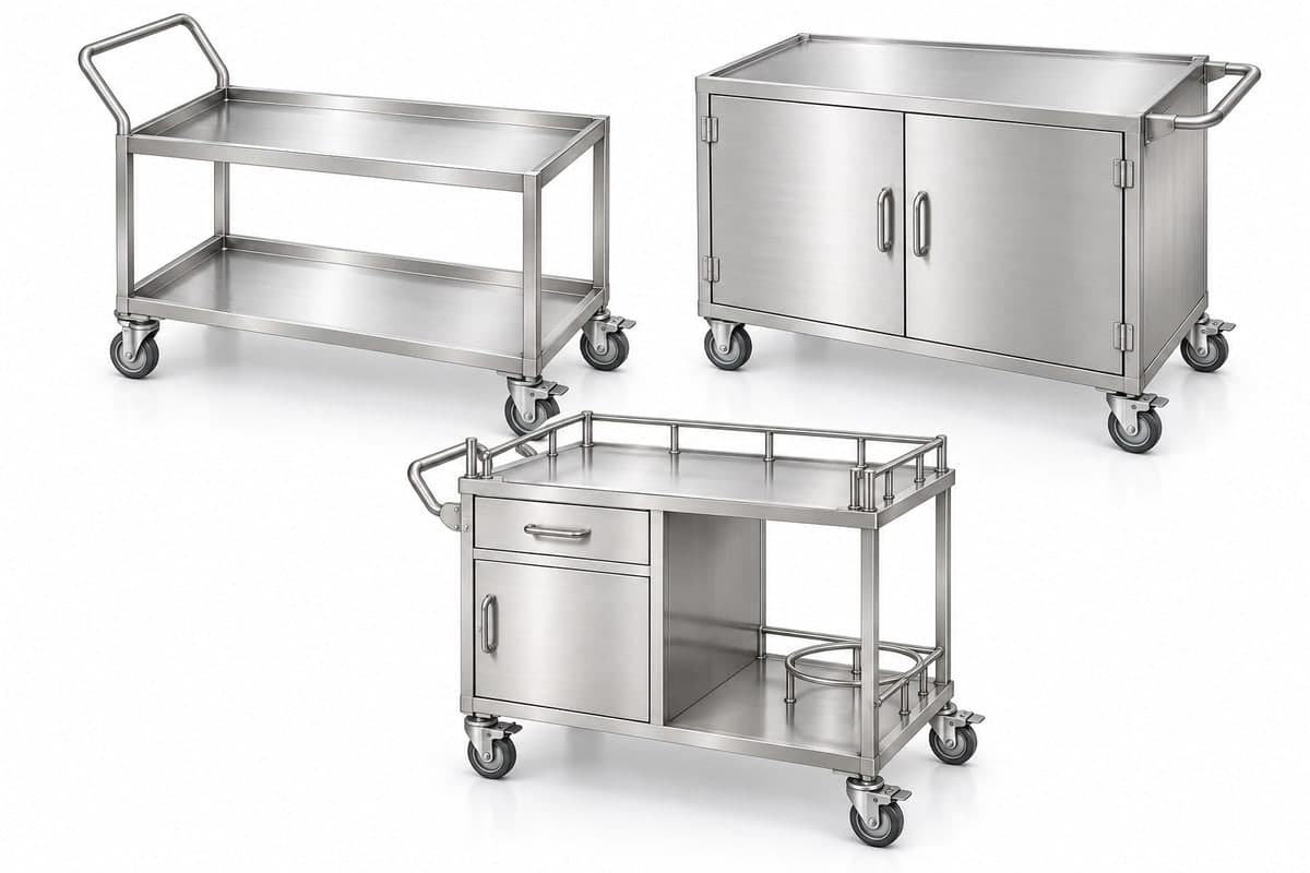 SS Movement Trolleys made by Neelansh Equipments & Machines, Pune