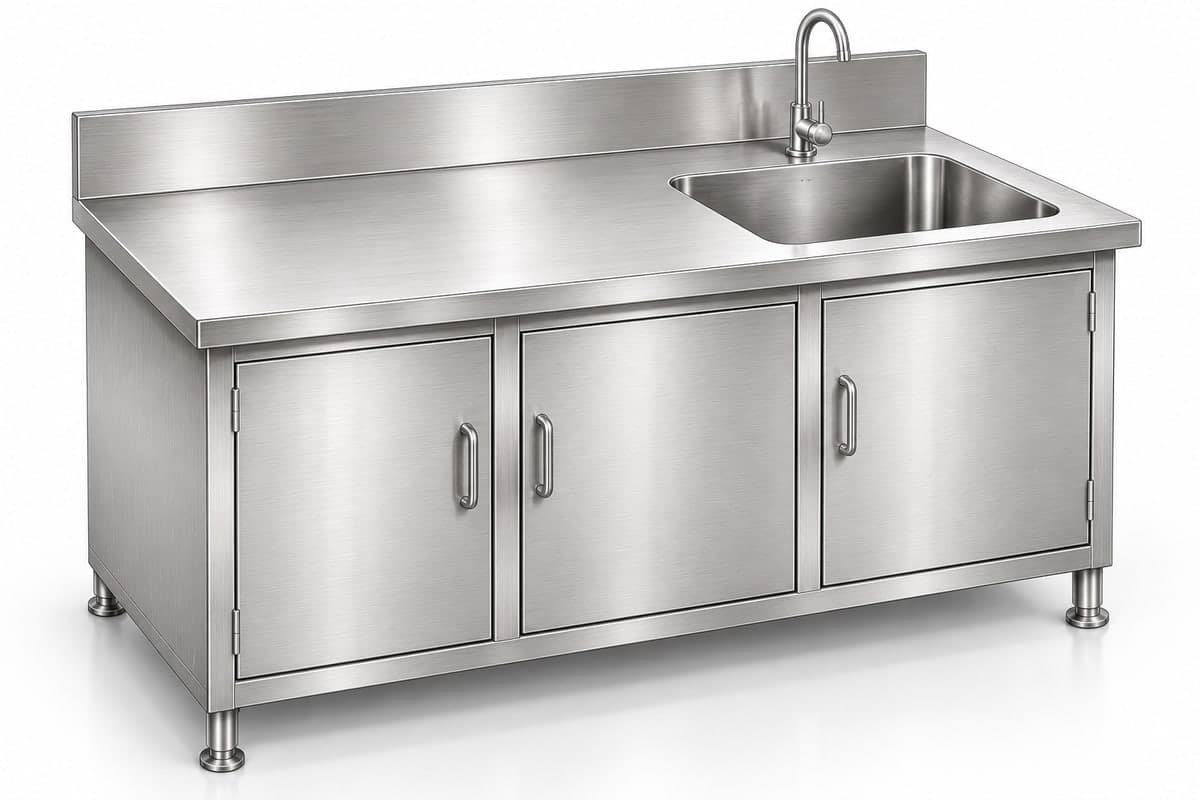 Table with Sink Unit made by Neelansh Equipments & Machines, Pune